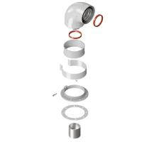 Дымоход отвод коаксиальный 60/100 универсальный, Моё Тепло, Россия (otvun60100)