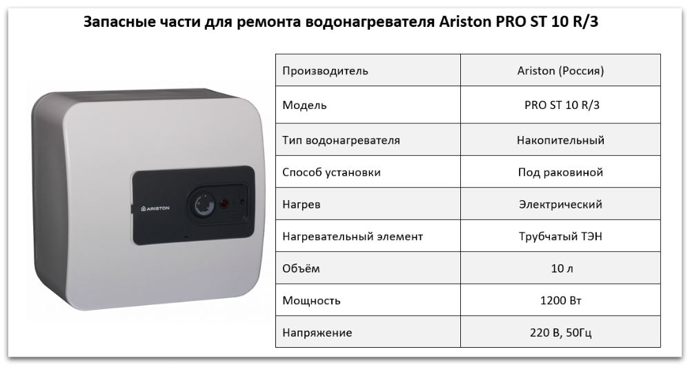 Купить запчасти Ariston PRO 10 R/3 в Перми