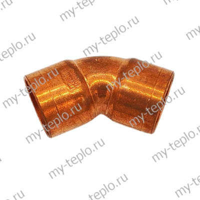 Медь Угол двухраструбный 45° 22 пайка